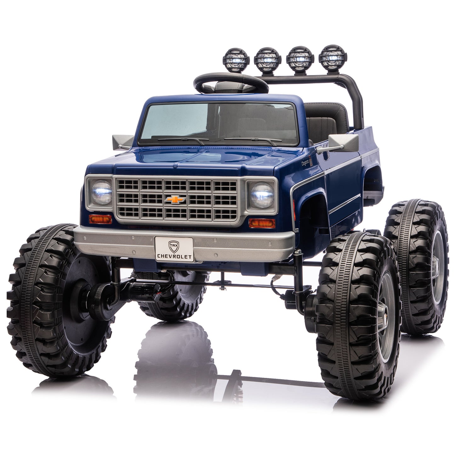 Joyracer 24 Volt Ride on Toys, Electric Truck for Kids with Remote, Chevrolet Cheyenne Power Car Wheels with Bluetooth Music, USB, LED Lights, Pink