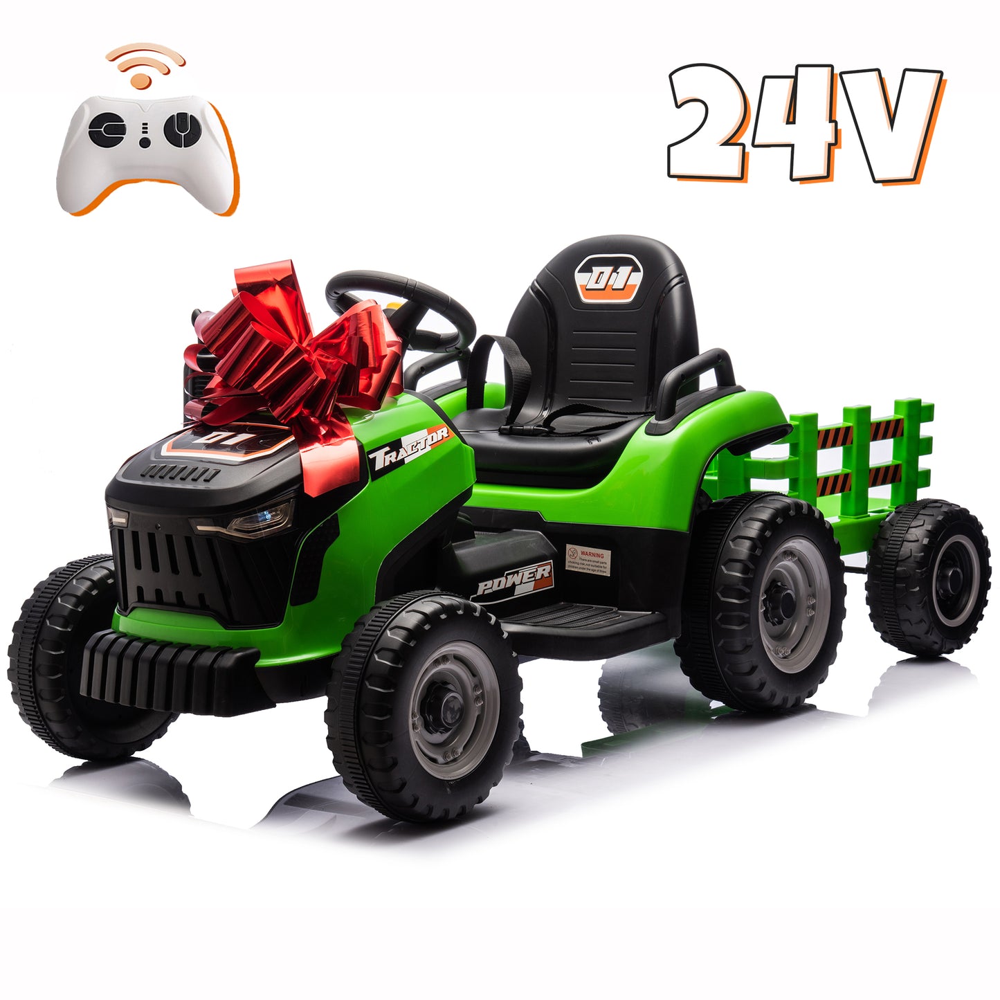 Joyracer 24 Volts Ride on Toys Vehicle w/Remote Control, 2 Seater Powered Ride on Tractor Truck, Electric Car for Kids 2-6 Gifts, 4-Wheelers Tipable Transport Dumper/Bluetooth/Music-N0428