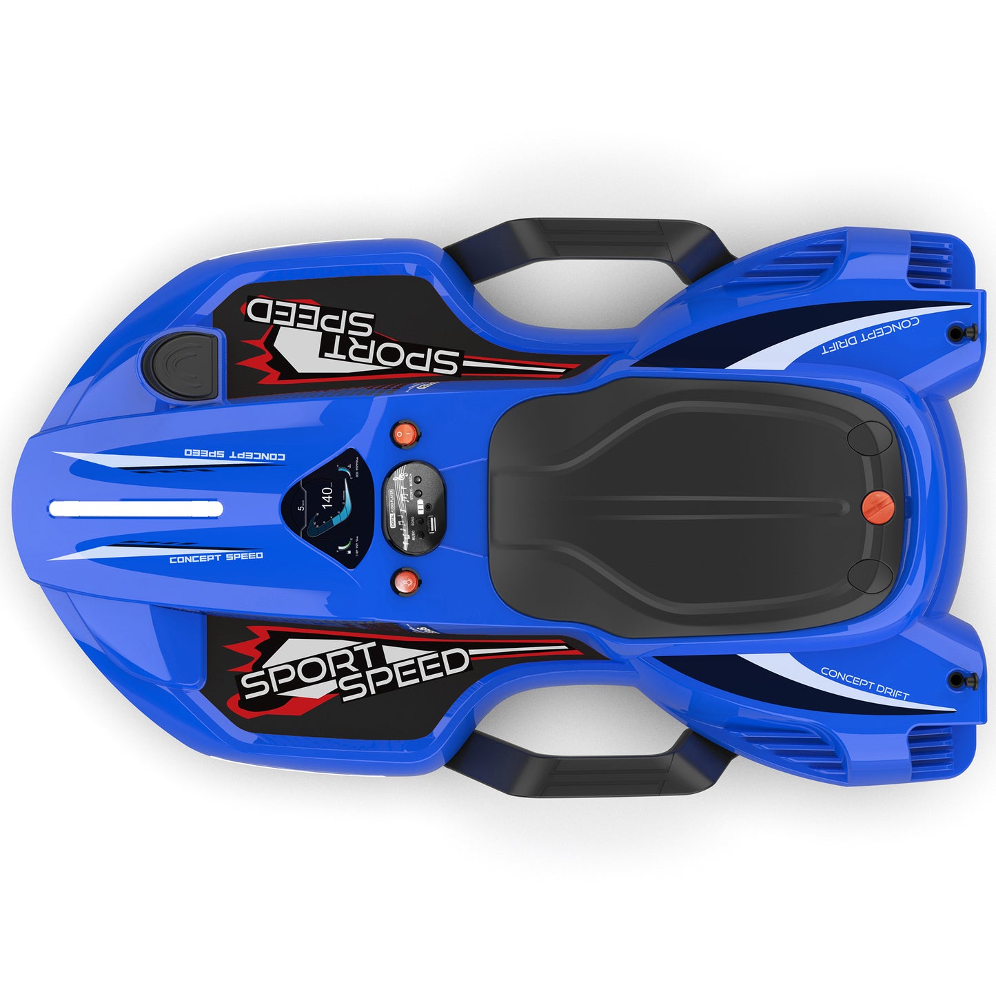 Electric Kids Ride on Toys Car, 200W Hub Motor & 24V Battery, Tail Color Spray, Up to 7MPH, Blue