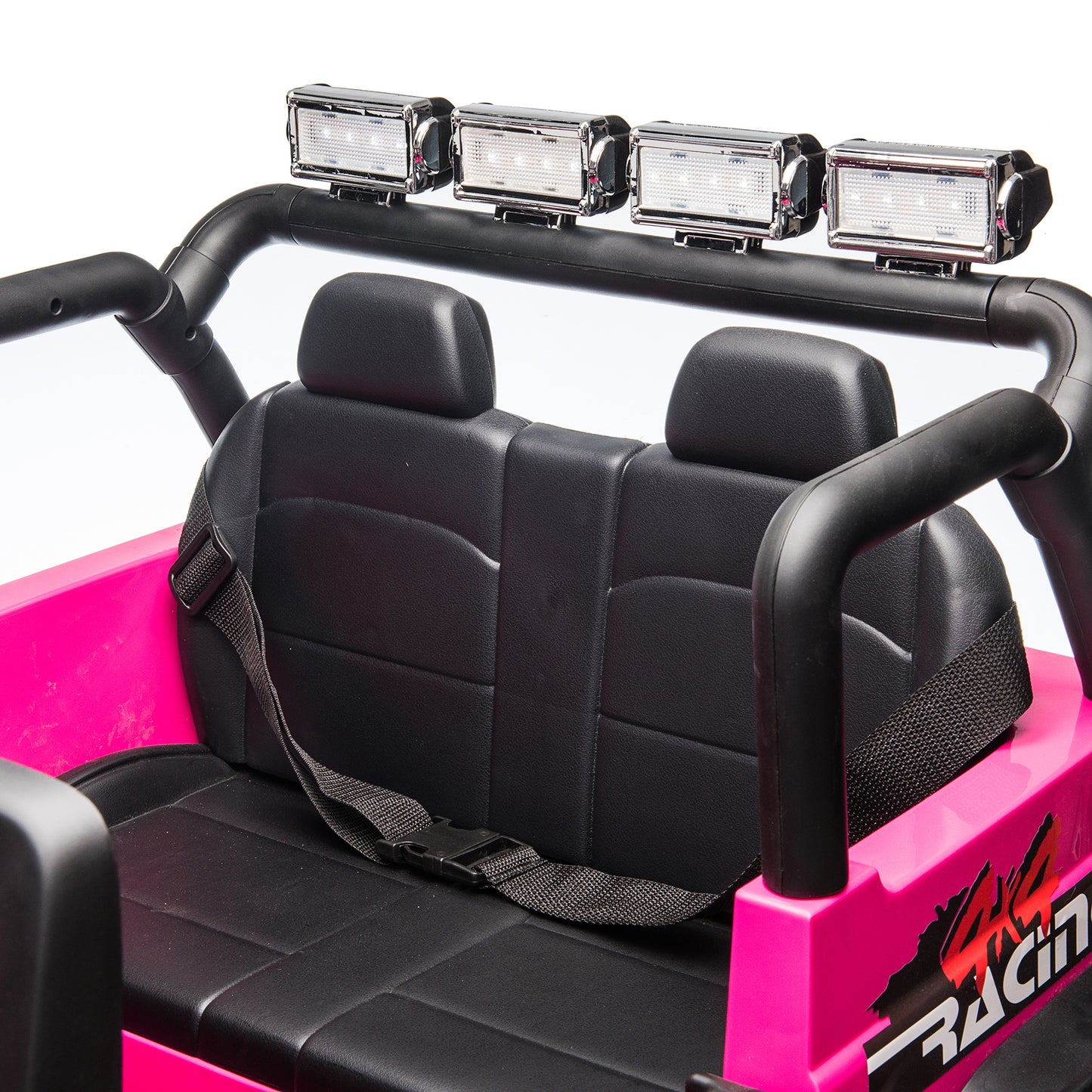 12V Kids Ride On Truck 4x4 Car with 2 Seater & Remote Control, 10Ah Battery Powered Electric Ride on Toys w/ 4*75W Motor, Bluetooth MP3 Music, 4 Wheels Suspension, 3 Speeds Pink