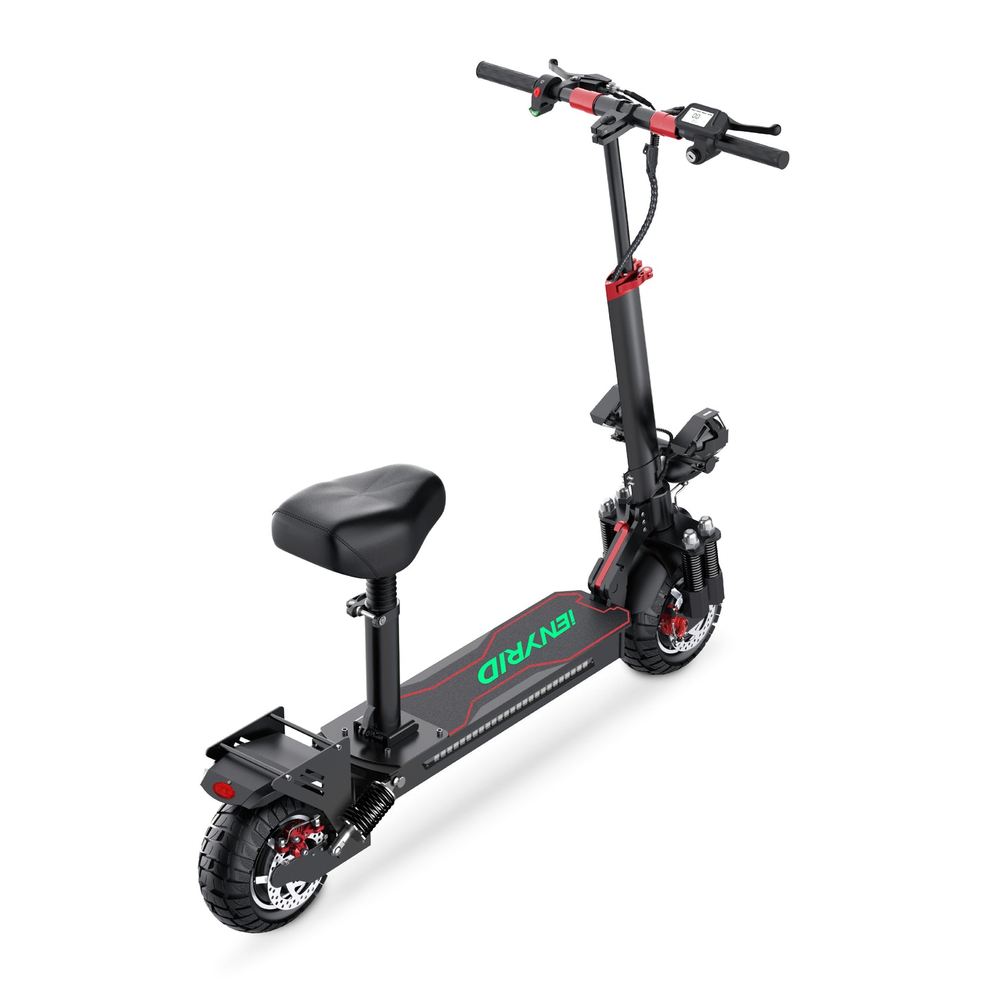 iENYRID Dual 1000W Electric Scooter with Seat, 10" Off-road Pneumatic Tires, 33 MPH Max, 40 Miles Range Folding Electric Scooter for Adults 350lbs Weight Limit, Black
