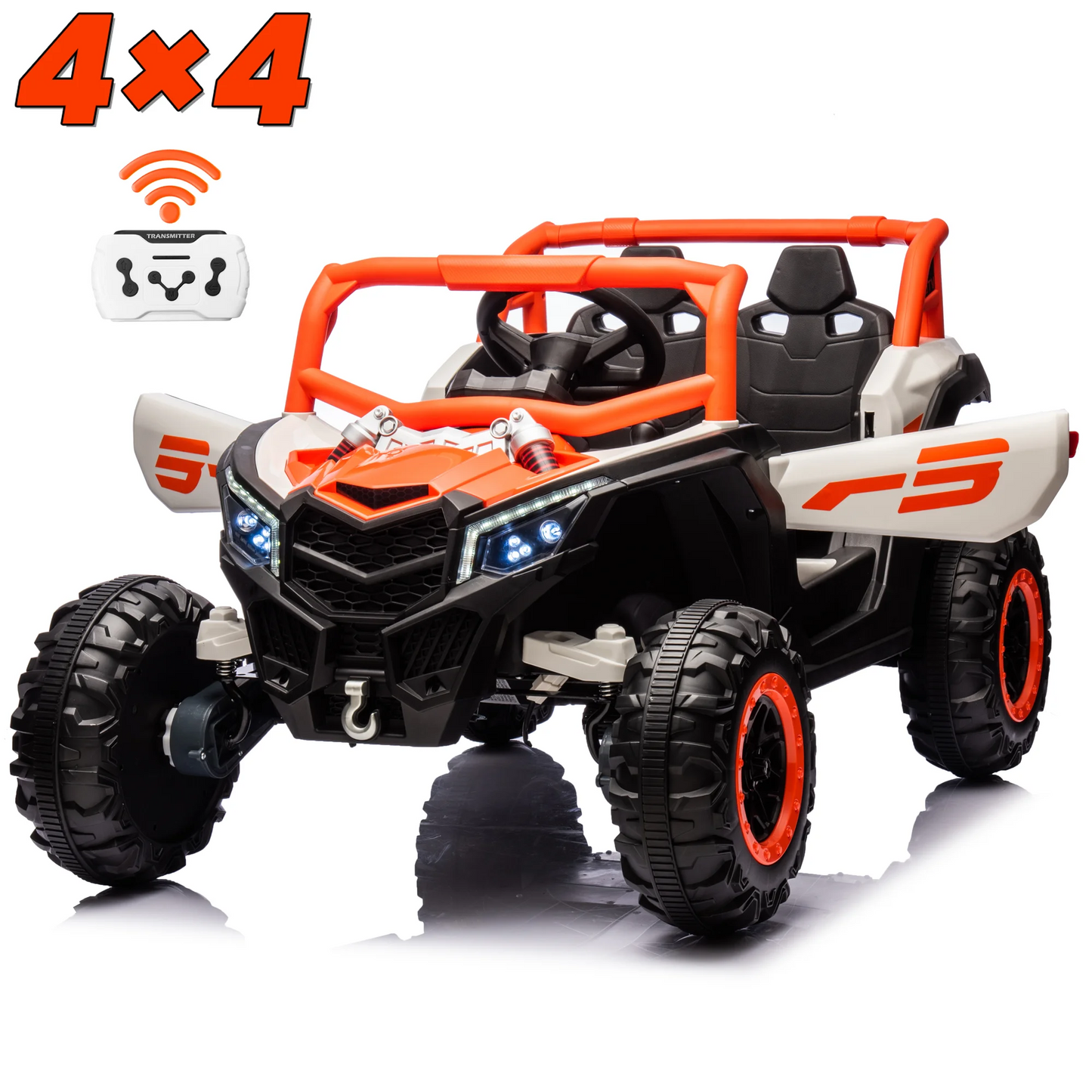 Joyracer 24 Volt Ride on Toys 2 Seater, 4WD Electric Car for Kids, Cool Gift UTV with Remote Control, Bluetooth Music, Spring Suspension, LED Light, Pink