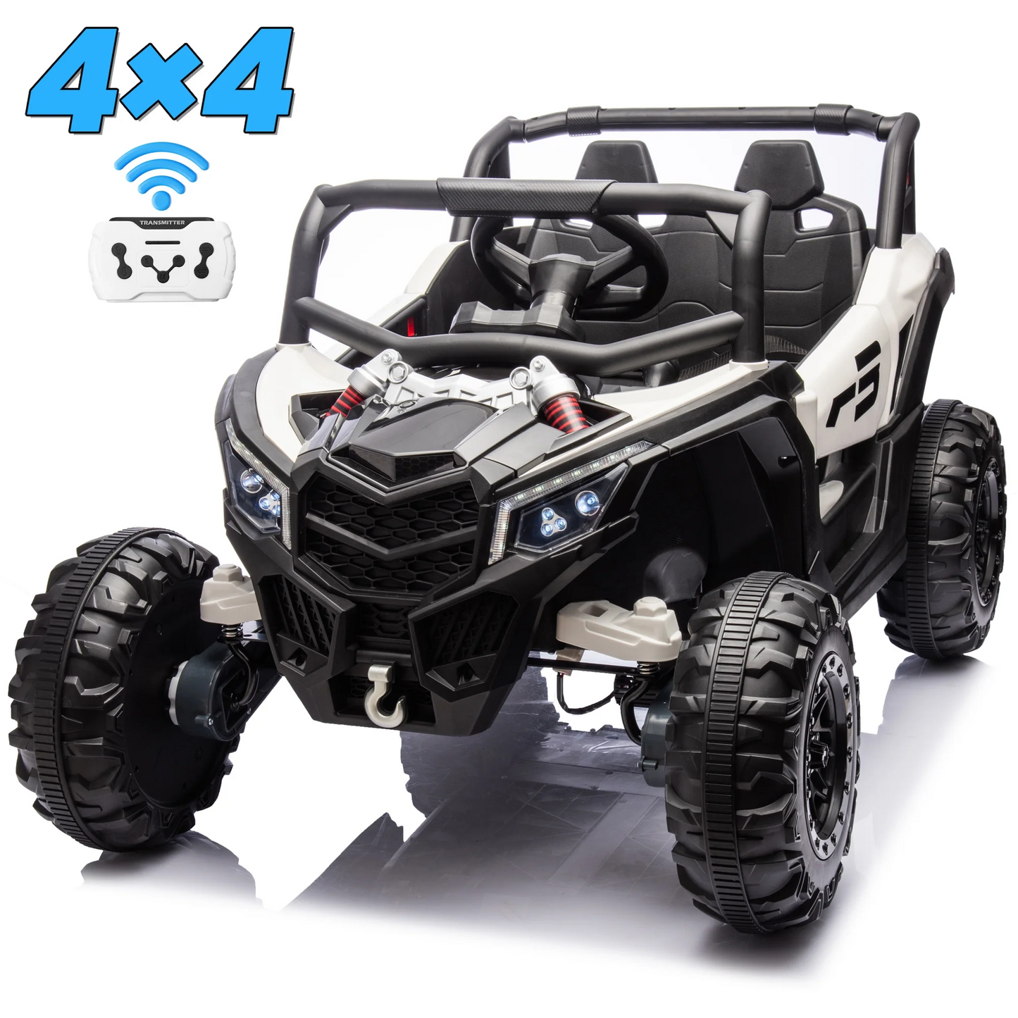 Joyracer 24 Volt Ride on Toys 2 Seater, Power Car wheels UTV with 4*200W Motors, Remote Control, Bluetooth Music, Spring Suspension, LED Light, 3 Speeds