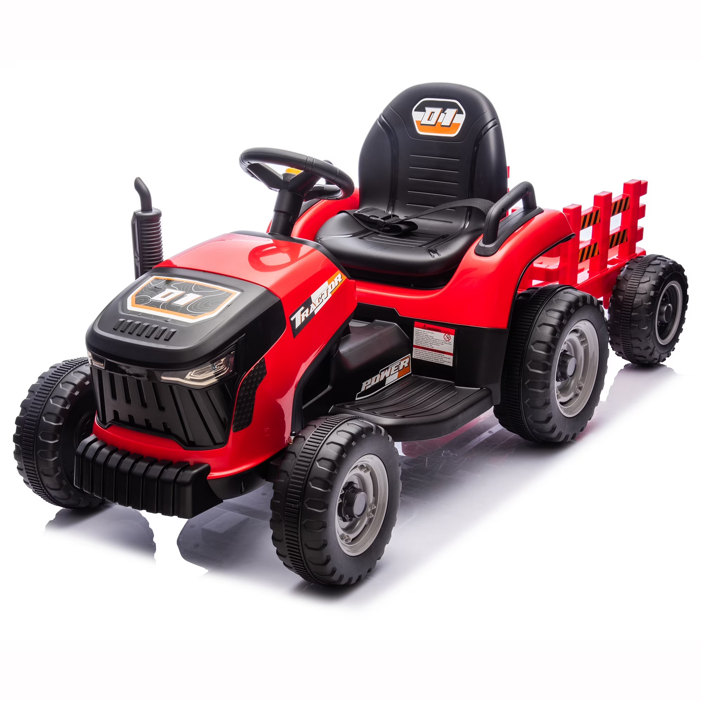 Joyracer 24V Ride on Tractor, 2*200W Motor Kid Electric Power Rides with Remote Control, Power Car Wheels Ride on Toys, LED Lights, Spring Suspension, 3 Speeds, Bluetooth Music-10.15