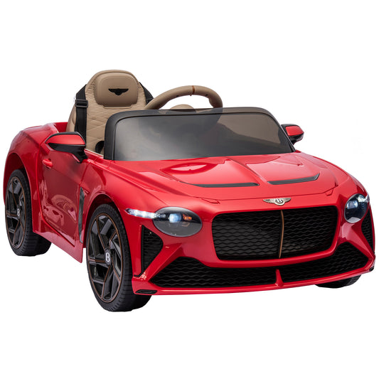Licensed Bentley 12V Kids Ride on Car with Remote Control, 7Ah Battery Powered Electric Ride on Toy w/ 3 Speeds, Sports Car for Kids Gift, Bluetooth, Music, Story, USB/MP3, LED Light, Red