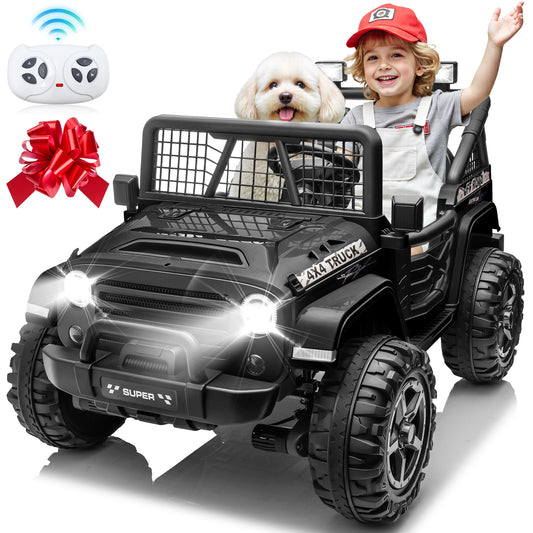 Joyracer 24 Volt Ride on Toys for Big Kids 2 Seater, 4WD/2WD Ride on Cars with Remote Control, 3 Speeds Ride ons, Electric Car with Music, Bluetooth, Horn, Light, Ride on Truck Gift, 0819