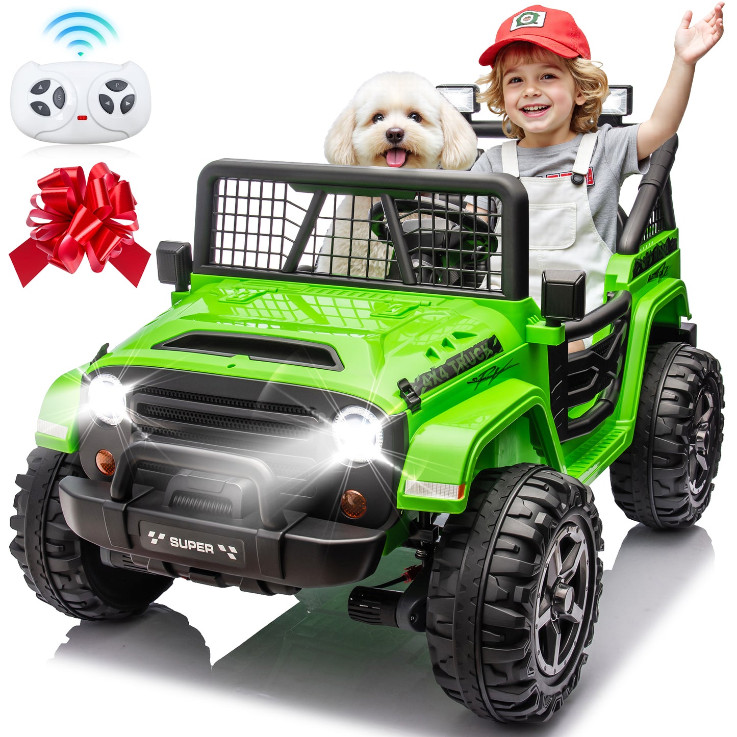 Joyracer 24 Volt Ride on Toys for Big Kids 2 Seater, 4WD/2WD Ride on Cars with Remote Control, 3 Speeds Ride ons, Electric Car with Music, Bluetooth, Horn, Light, Ride on Truck Gift, 0819