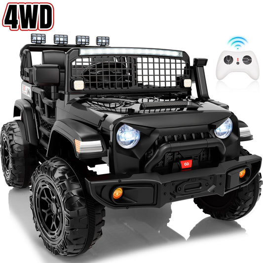 Joyracer 4WD 24 Volt Ride on Toys, 2 Seater Power Car wheels Truck with 800W Motors, Remote Control, Bluetooth, Spring Suspension, LED Light, Pink