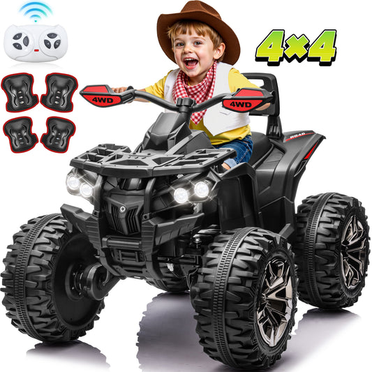 4x4 Kids Ride on ATV, 2 Seater 24 Volt Ride on Toys, 800W 4-Wheeler Quad Car for Big Kids, Blue