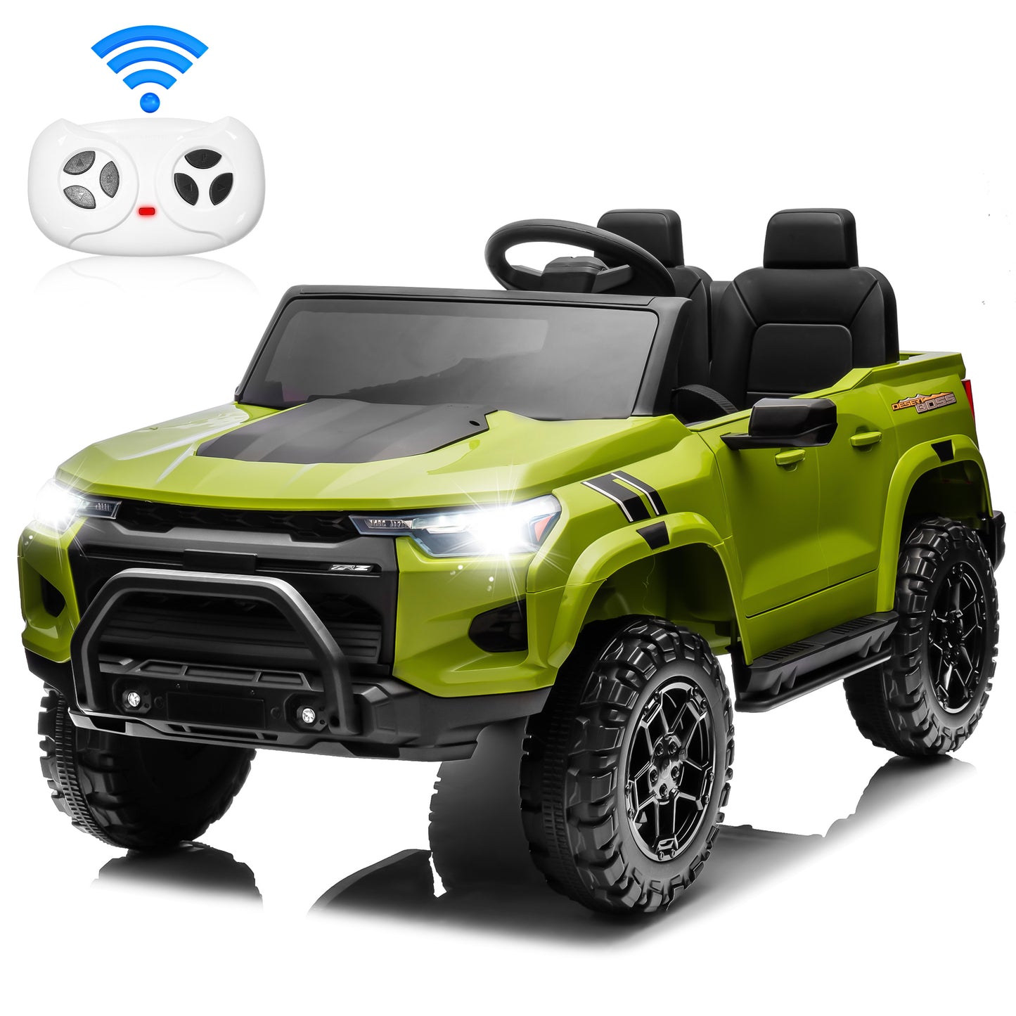 Joyracer 24V Ride on Toys with 2 Seaters, 400W Motor Electric Power Ride on Truck Car with Remote Control for Big Kids, LED Lights, 3 Speeds, Storage, Bluetooth Music