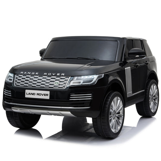 Licensed Land Rover 24V Kids Ride On Car Toy with 2 Seater & Remote Control, 2*240W Powerful Motor, 3 Speeds, Radio, Bluetooth USB MP3 Player, Black