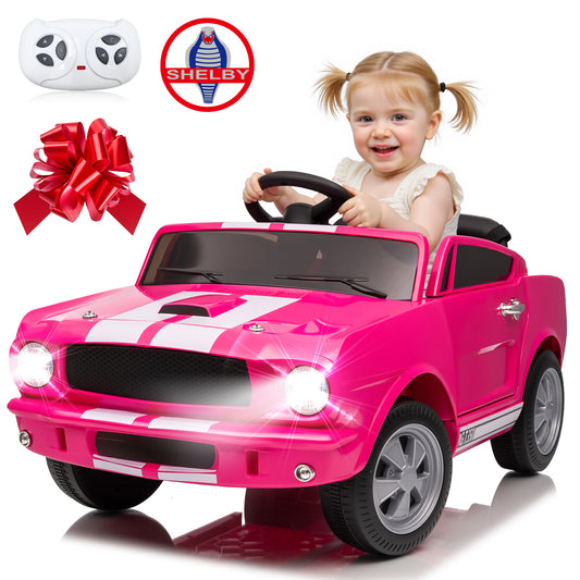 Joyracer 12 Volt Ride on Toys with Remote, Shelby GT350 Electric Cars for Toddlers, Toy Gift w/ USB, Bluetooth/MP3, Horn, 3 Speeds, LED Light