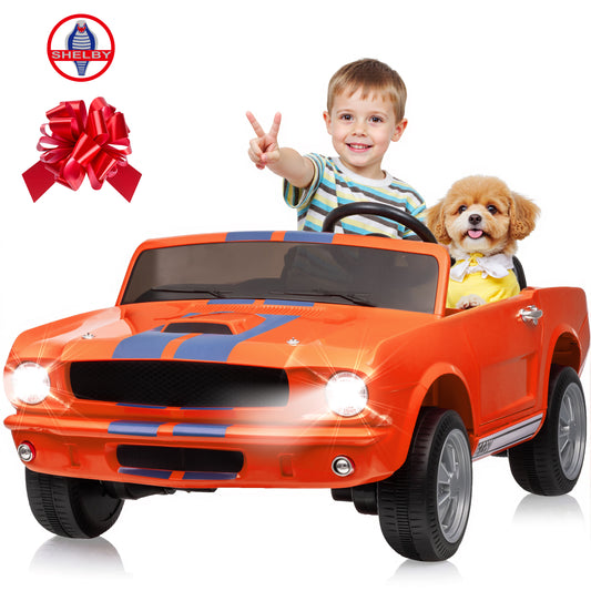 Joyracer Shelby GT350 Ride ons, 4WD 24 Volt Ride on Toys for Kids, 2 Seats Electric Car with Remote Control, Ride on Cars, Toy Gift with LED Lights, Music, Horn, Bluetooth, USB 0728