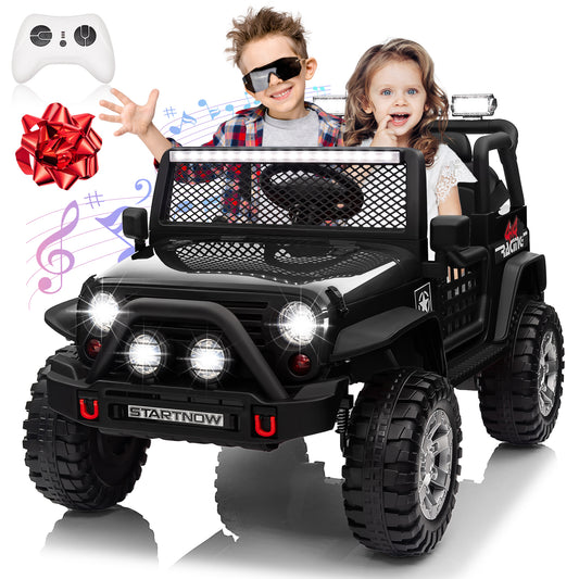 Joyracer 24V Ride on Truck Car with Remote Control 2 Seater Kids Electric Car 3 speeds Spring Suspension Bluetooth Music, Army Green,red, pink,black-618pt