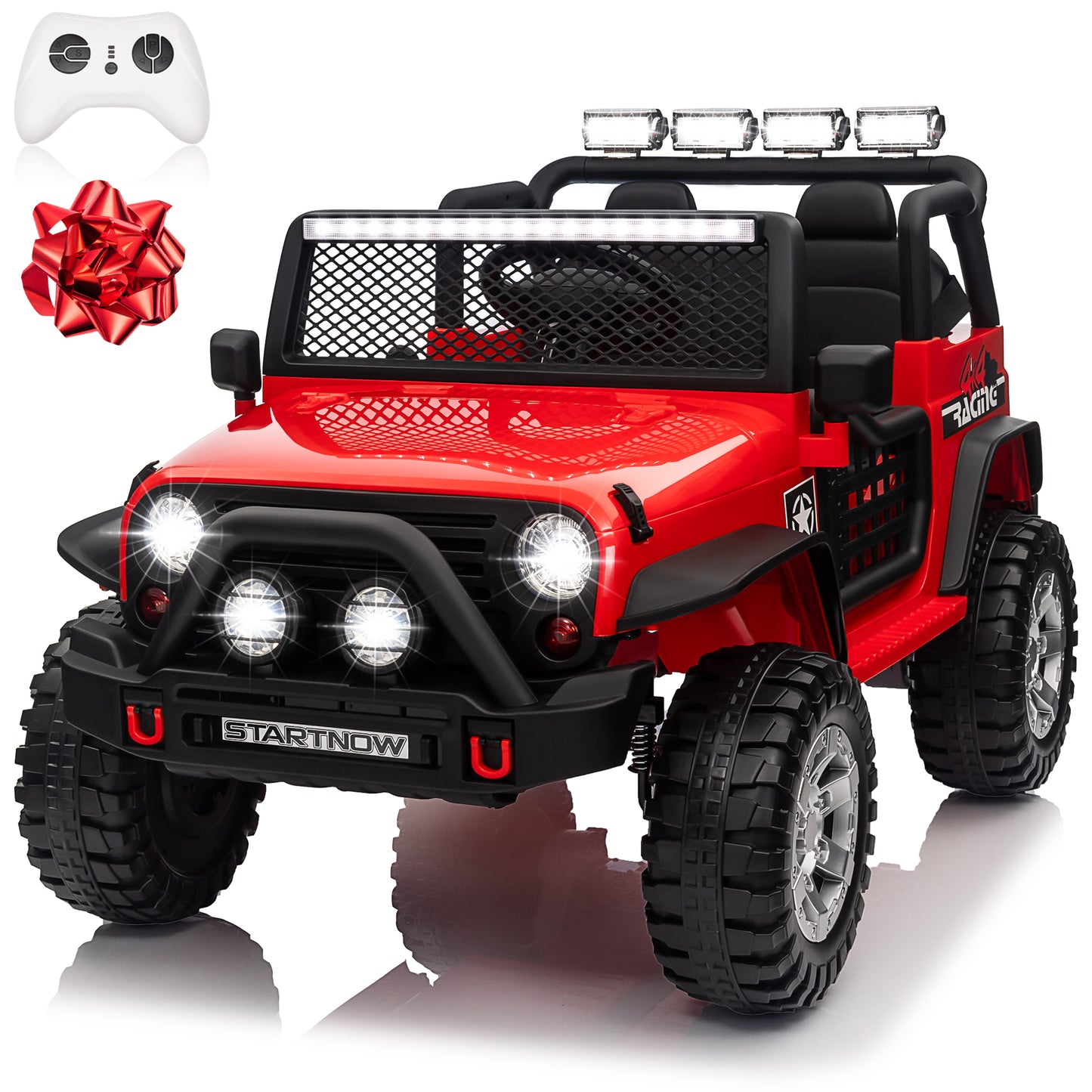 24V 2 Seater Kids Ride On Truck Car with Remote Control, 9Ah Battery Powered Electric Ride on Toys w/ 2*200W Motor, Bluetooth MP3 Music, 4 Wheels Suspension, 3 Speeds, Army Green,black,red,rose pink,pink-618