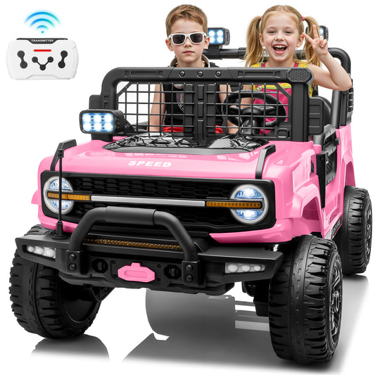 Joyracer 800W 4WD 24 Volt Ride on Toys with Remote Control, 2 Seater Kids Electric Car 9AH Battery Powered Truck Vehicle w/ Spring Suspension, Bluetooth Music, Gift for Boys Girls-1203