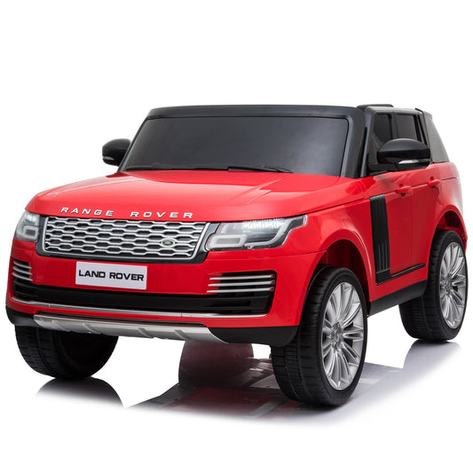 Licensed Land Rover 24V Kids Ride On Car Toy with 2 Seater & Remote Control, 2*240W Powerful Motor, 3 Speeds, Radio, Bluetooth USB MP3 Player, Red