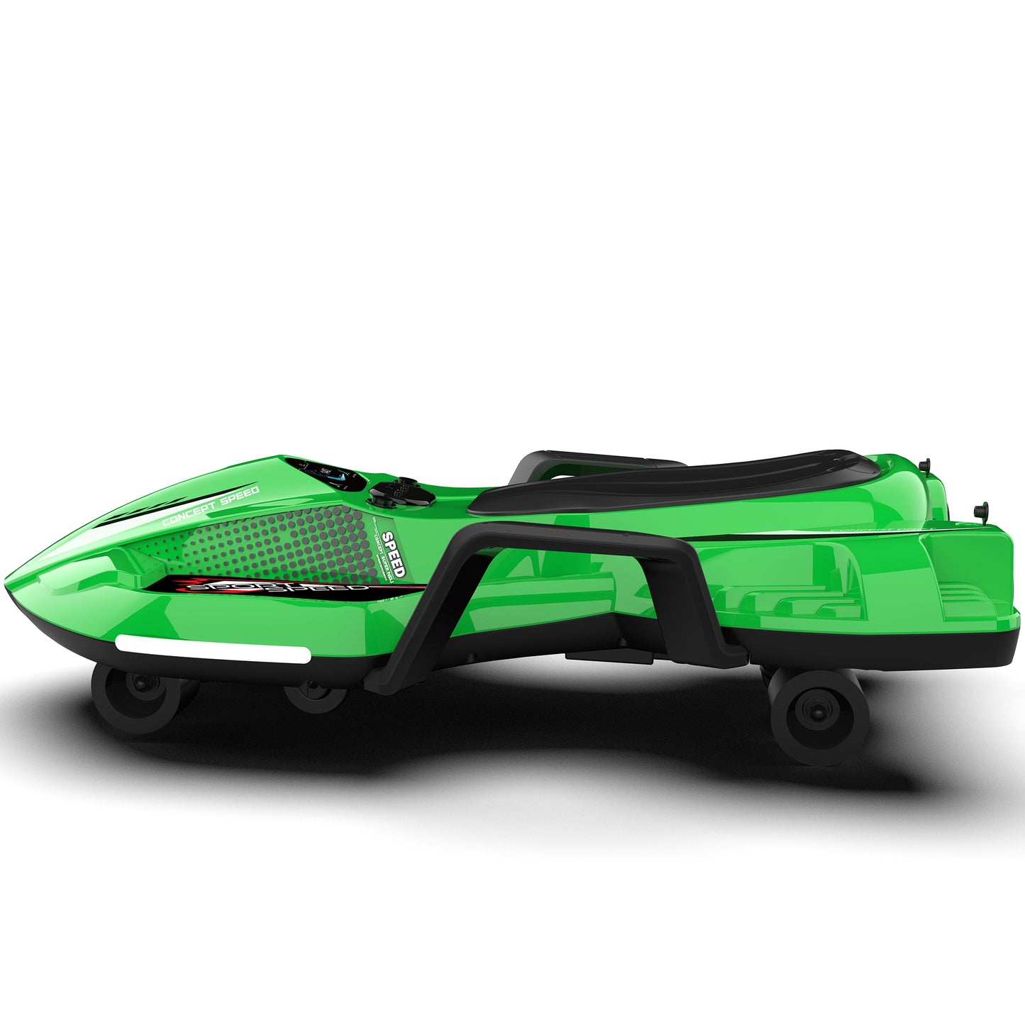 24V Ride on Toys with 200W Hub Motor Up to 7MPH, Battery Powerd Ride on Drift Car, Color Tail Spray, Accelerator Pedal, PU Tires, Gravity Steering, Bluetooth Music for Big Kids Ages 6+, Green