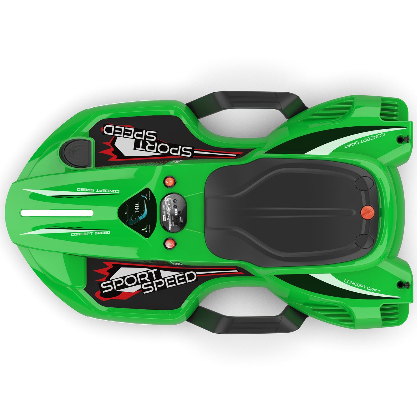 24V Ride on Toys with 200W Hub Motor Up to 7MPH, Battery Powerd Ride on Drift Car, Color Tail Spray, Accelerator Pedal, PU Tires, Gravity Steering, Bluetooth Music for Big Kids Ages 6+, Green