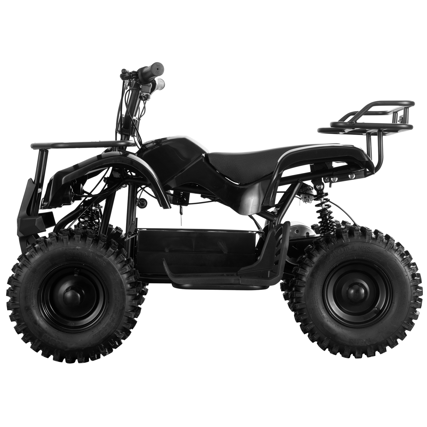 Joyracer 500W Dirt Quad - 36V Powered Ride-on, Electric 4-Wheeler for Kids Teenager, Mini ATV w/ Brush-less Motor, Hydraulic-spring Absorbers, Disc Brakes, 3 Speeds, Up to 16 mph, Black