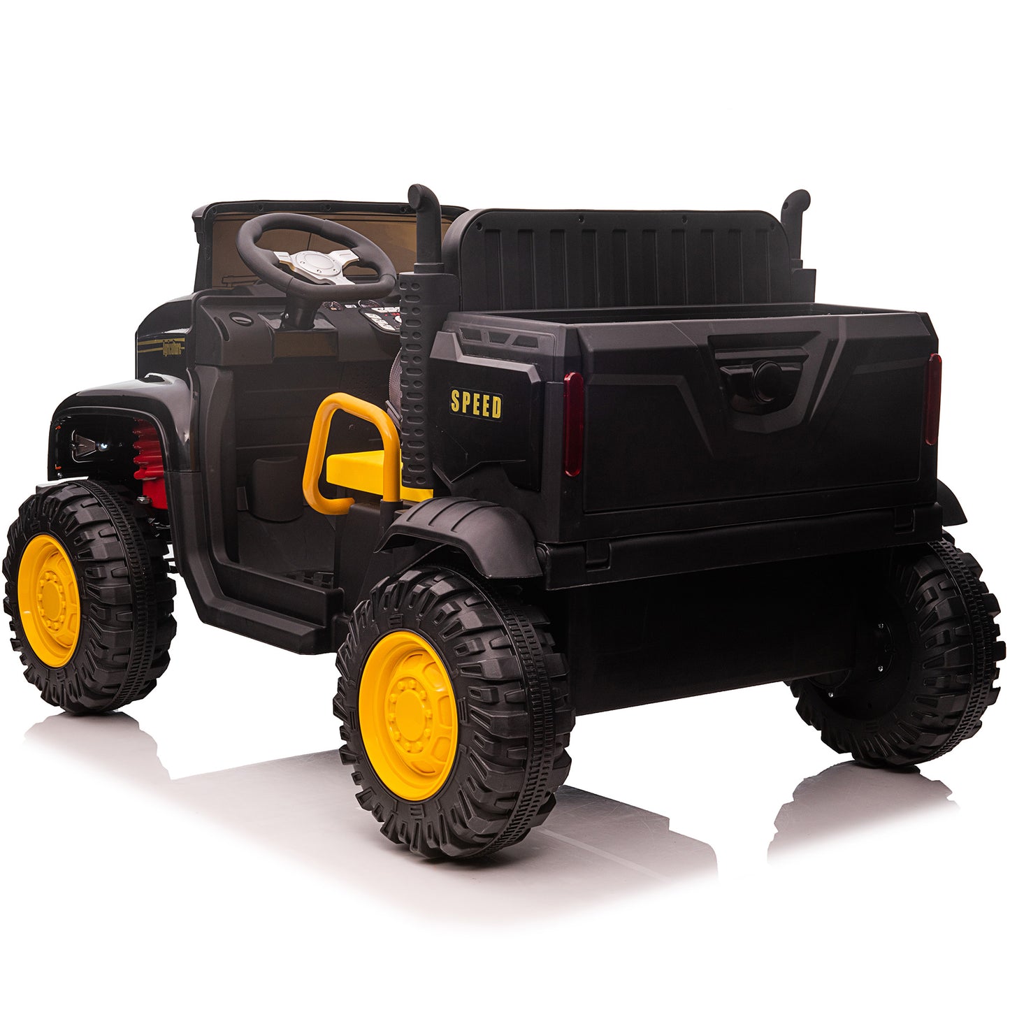 24V 2 Seater Kids Ride on Dump Truck Car, Electric Powered Ride on Toy Tractor with Trailer Remote Control