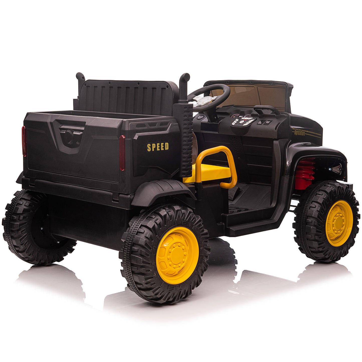 24V 2 Seater Kids Ride on Dump Truck Car, Electric Powered Ride on Toy Tractor with Trailer Remote Control