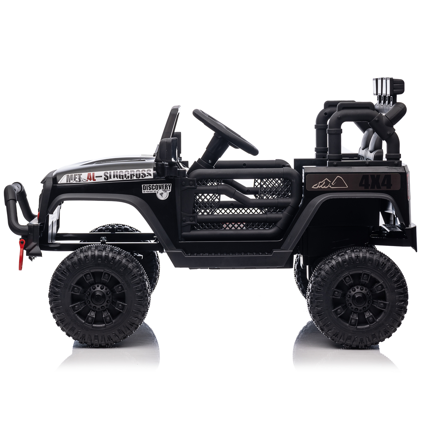 Joyracer 24V Kids Ride on Toys Car with Remote Control, Powered Truck car w/Four-wheel Shock Absorber, Speed Adjustable, LED Lights, Bluetooth Music,Black