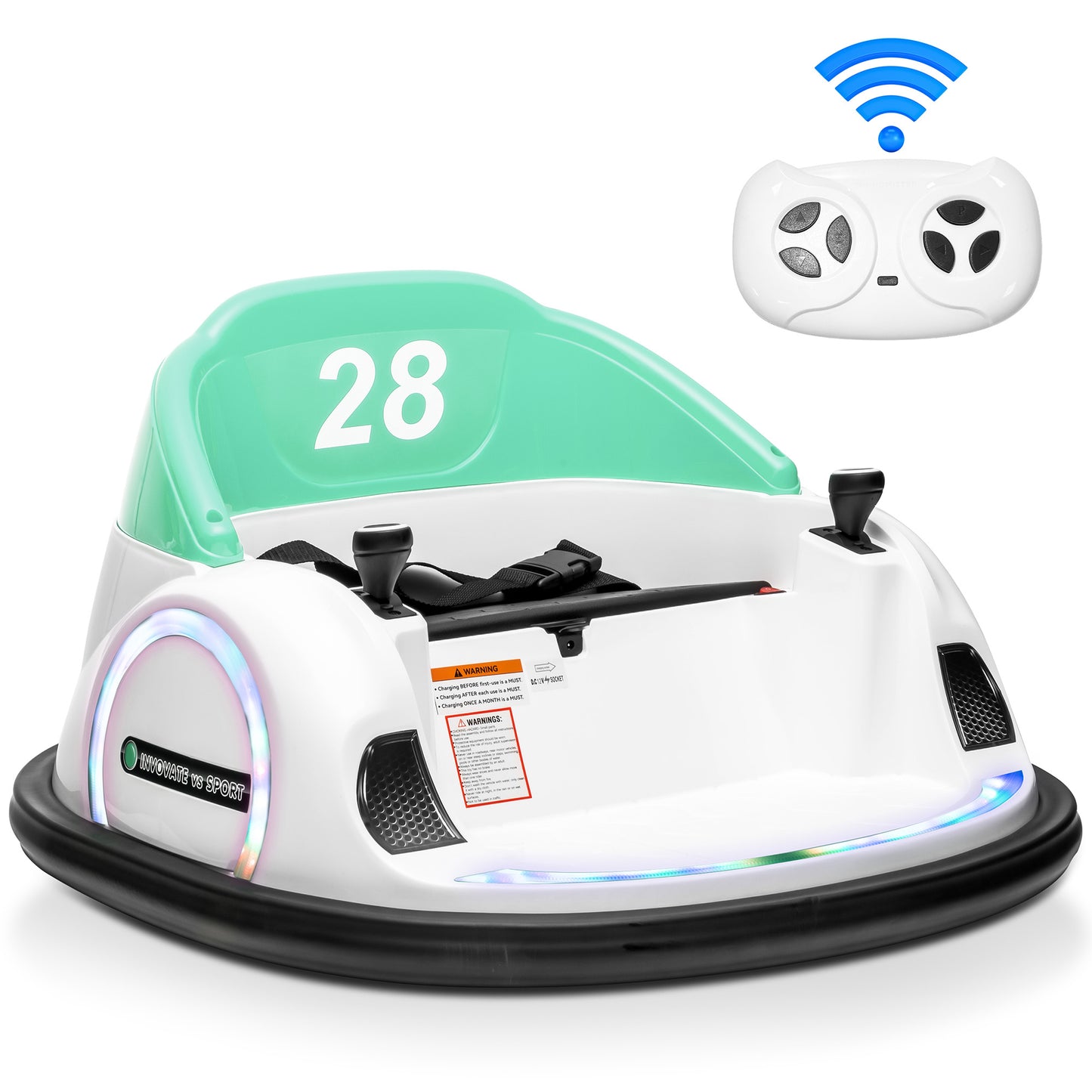 Joyracer 12V Bumper Car for Kids with Remote Control, 3 Speeds, 12V Ride on Toys with Volume Adjustable, Bluetooth Music, 1.86MPH Max