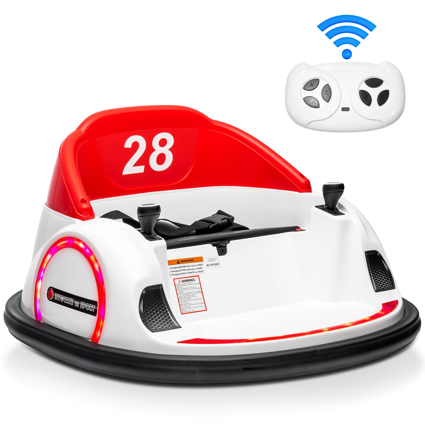 Joyracer 12V Bumper Car for Kids with Remote Control, 3 Speeds, 12V Ride on Toys with Volume Adjustable, Bluetooth Music, 1.86MPH Max