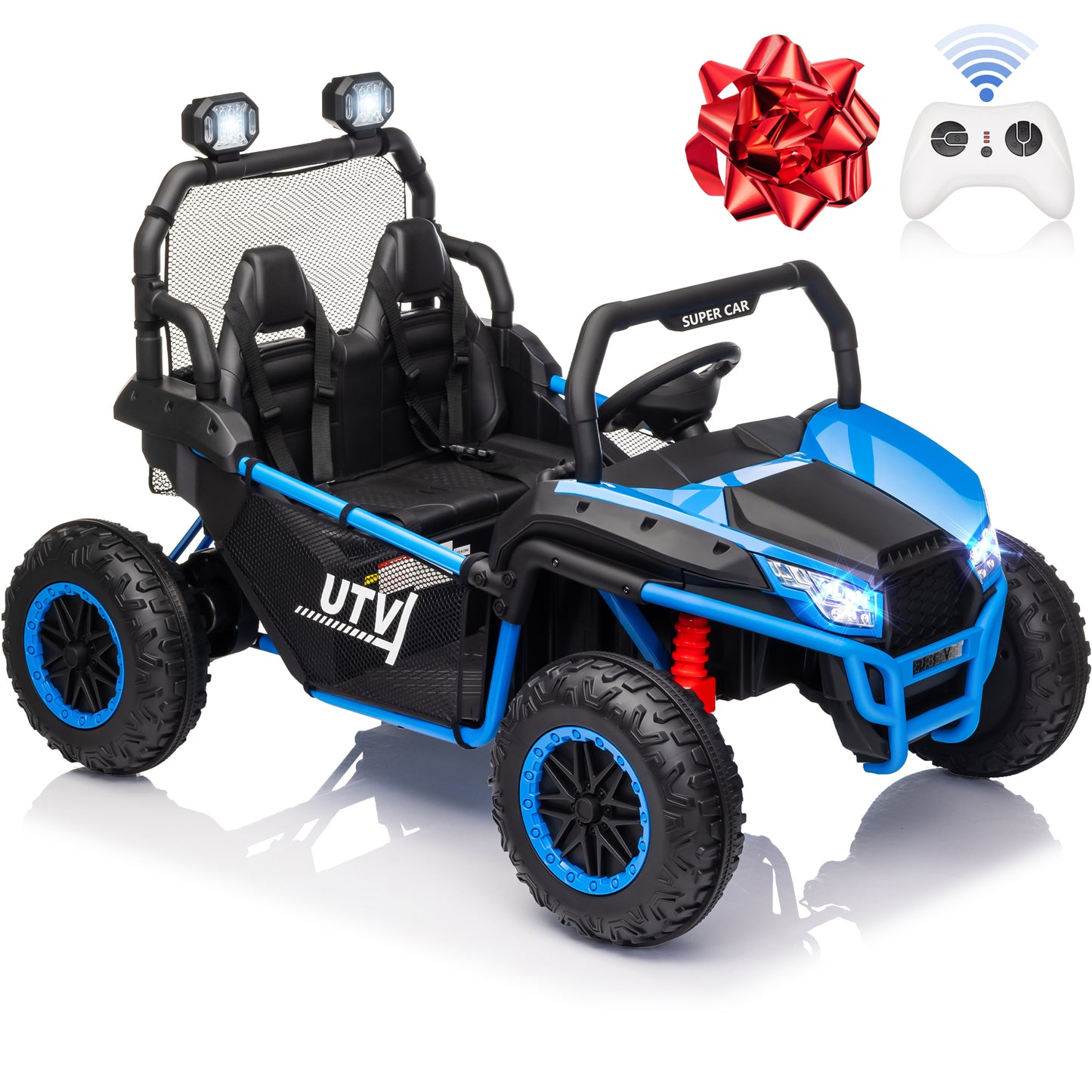 Joyracer 24V Kids Ride on Car, 2 Seater Powered off-Road, 4WD Electric Vehicles with Remote Control, Maximum 5mph, Spring Suspension UTV for 3-8 Boys Girls