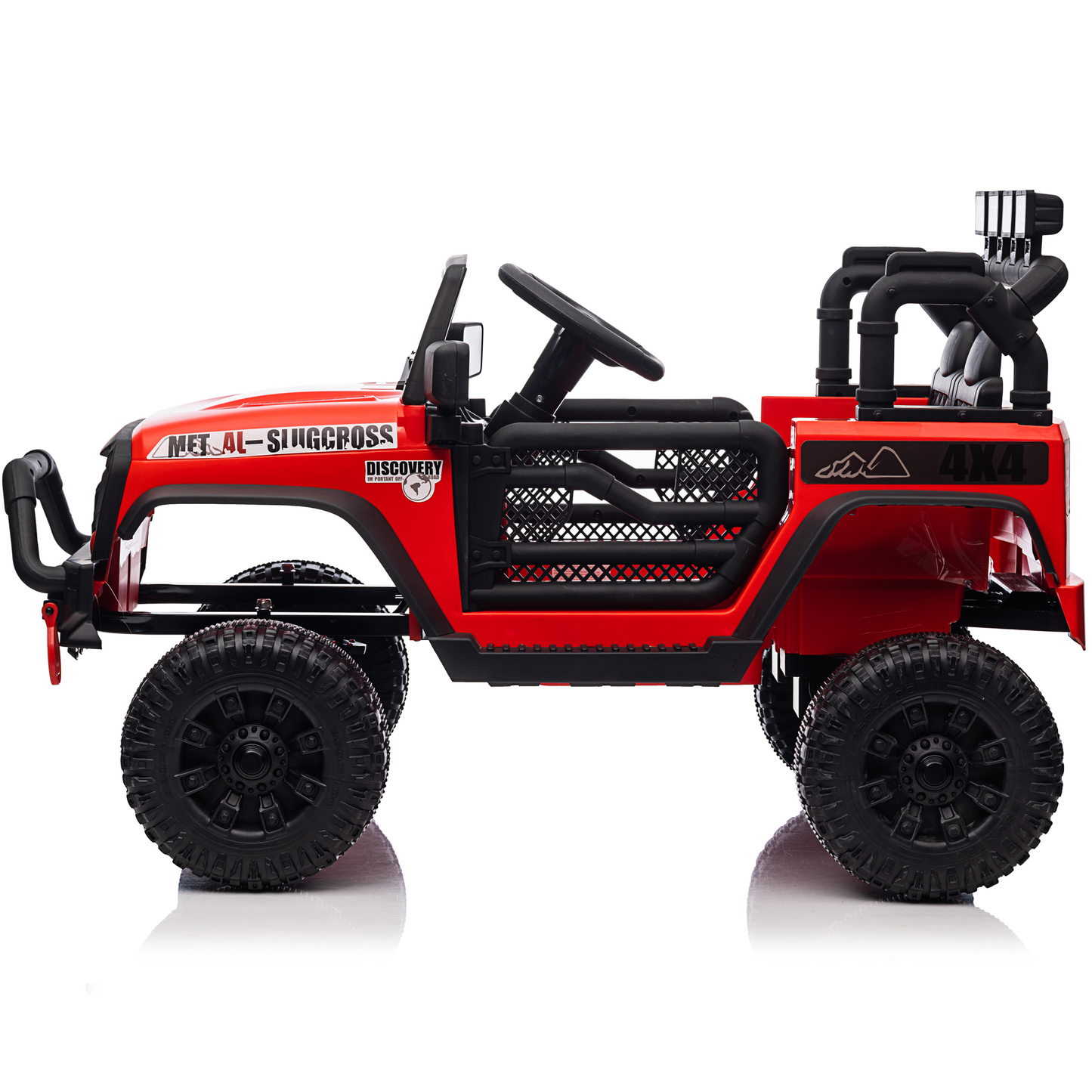 Joyracer 24V Kids Ride on Toys Car with Remote Control, Powered Truck car w/Four-wheel Shock Absorber, Speed Adjustable, LED Lights, Bluetooth Music,Red