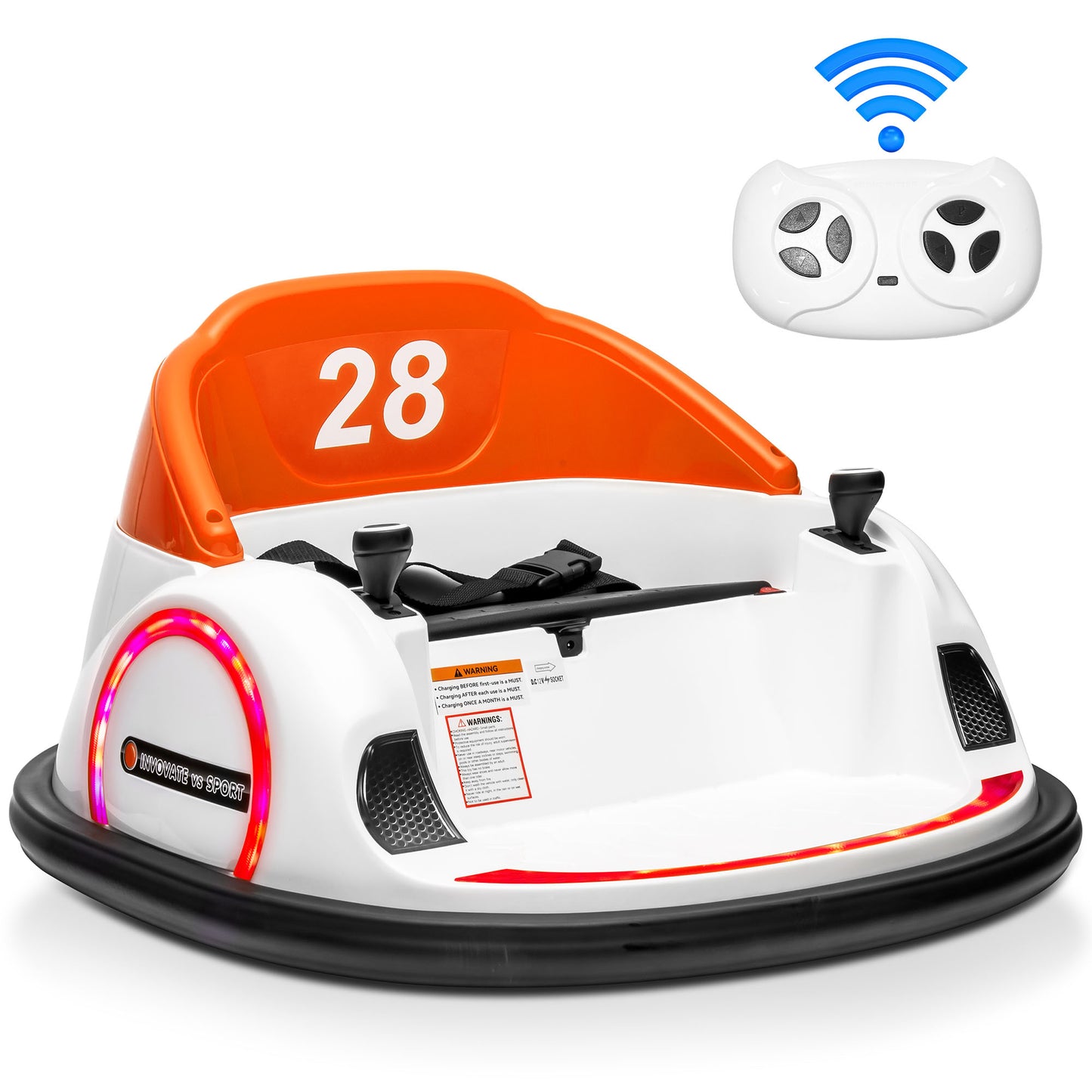 Joyracer 12V Bumper Car for Kids with Remote Control, 3 Speeds, 12V Ride on Toys with Volume Adjustable, Bluetooth Music, 1.86MPH Max