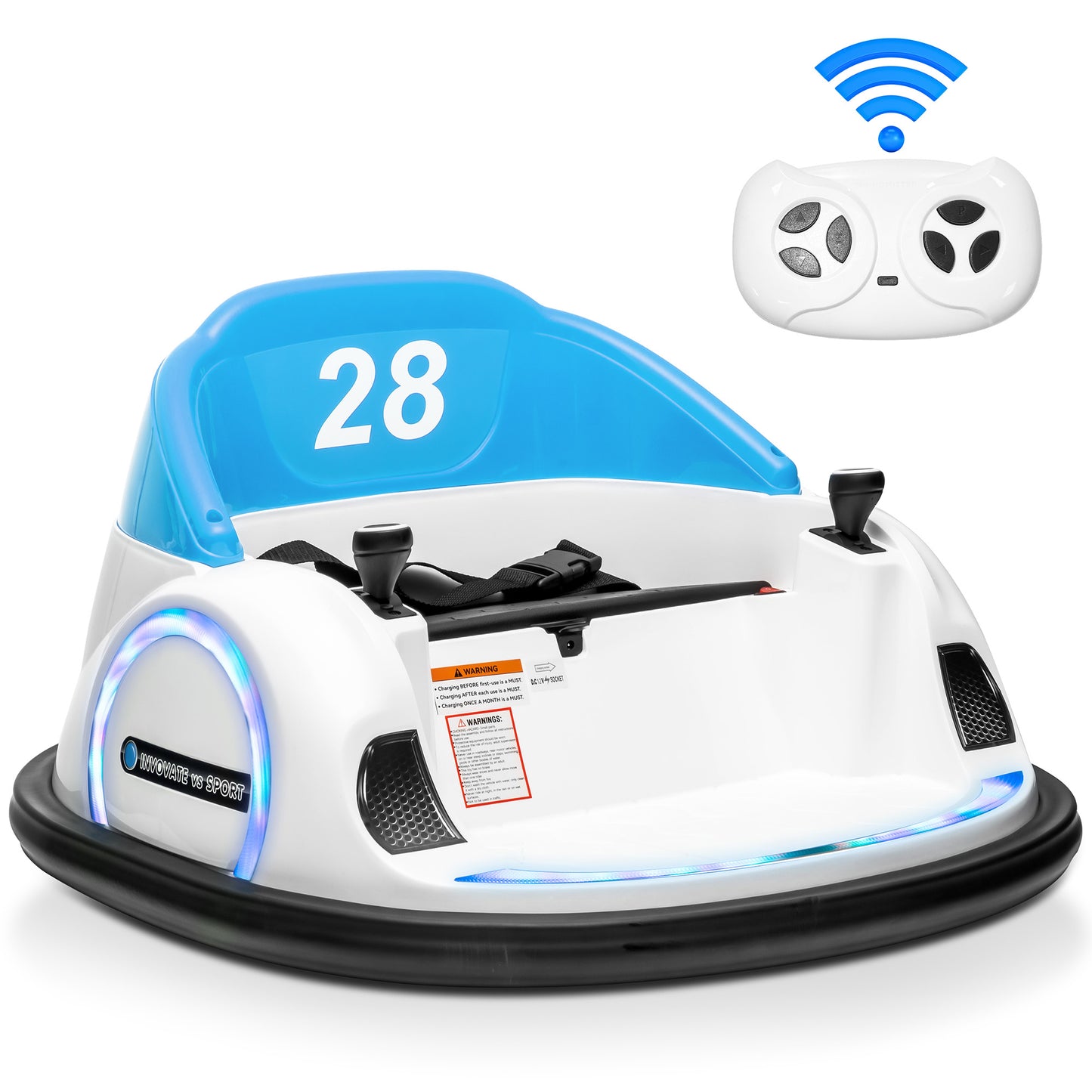 Joyracer 12V Bumper Car for Kids with Remote Control, 3 Speeds, 12V Ride on Toys with Volume Adjustable, Bluetooth Music, 1.86MPH Max