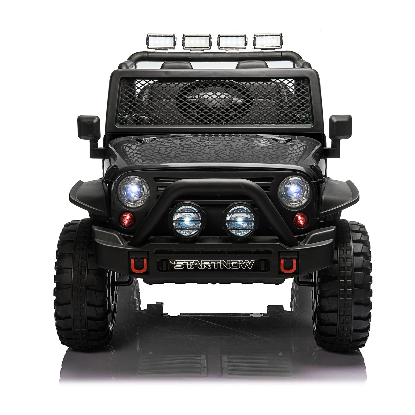 12V Kids Ride On Truck 4x4 Car with 2 Seater & Remote Control, 10Ah Battery Powered Electric Ride on Toys w/ 4*75W Motor, Bluetooth MP3 Music, 4 Wheels Suspension, 3 Speeds Black