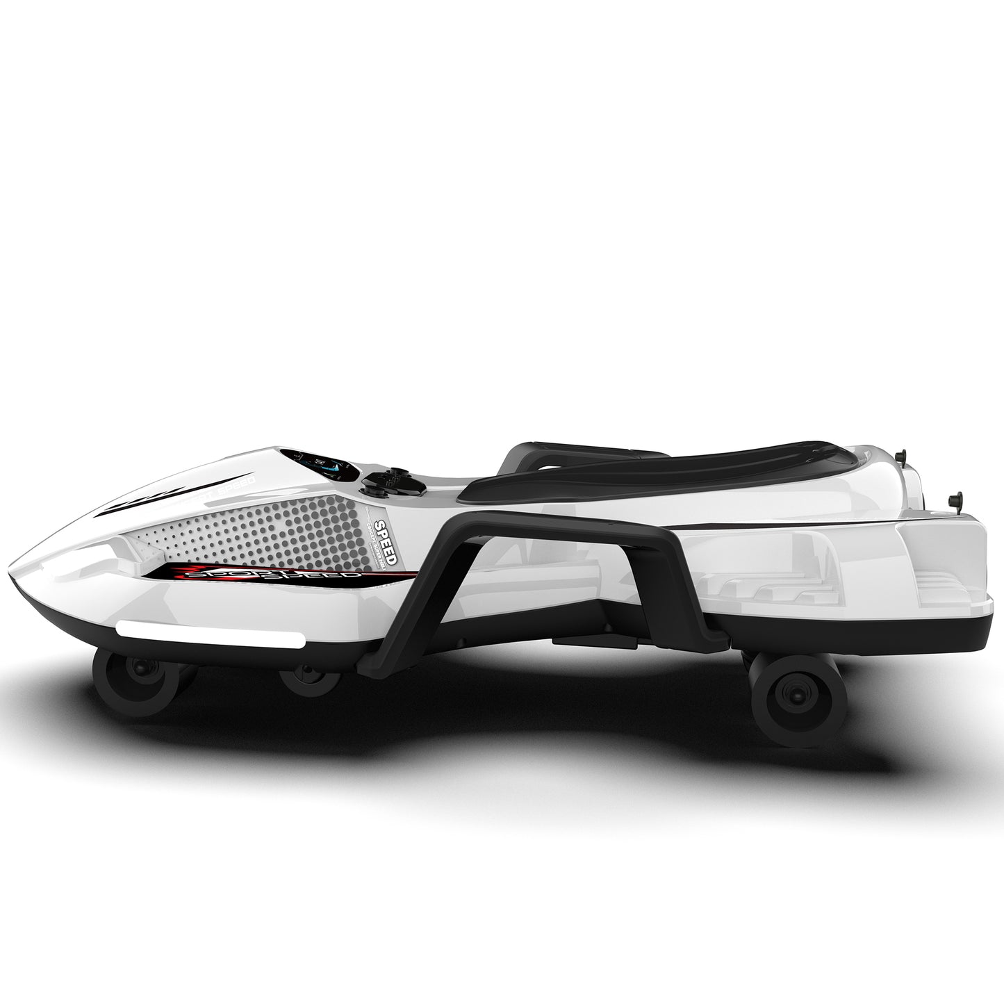 24V Ride on Toys with 200W Hub Motor Up to 7MPH, Battery Powerd Ride on Drift Car, Color Tail Spray, Accelerator Pedal, PU Tires, Gravity Steering, Bluetooth Music for Big Kids Ages 6+, White