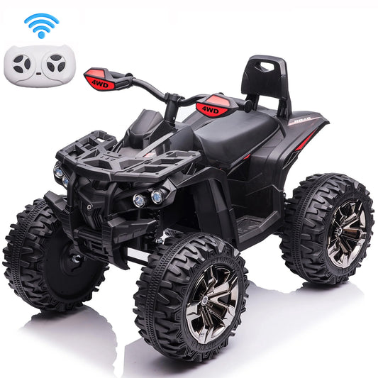 Joyracer 4WD ATV for Kids, 24 Volt Ride on Toys, Power ATV Wheels with 800W Motor, Remote, Bluetooth Music, Horn, LED for Big Kids Gift, Red