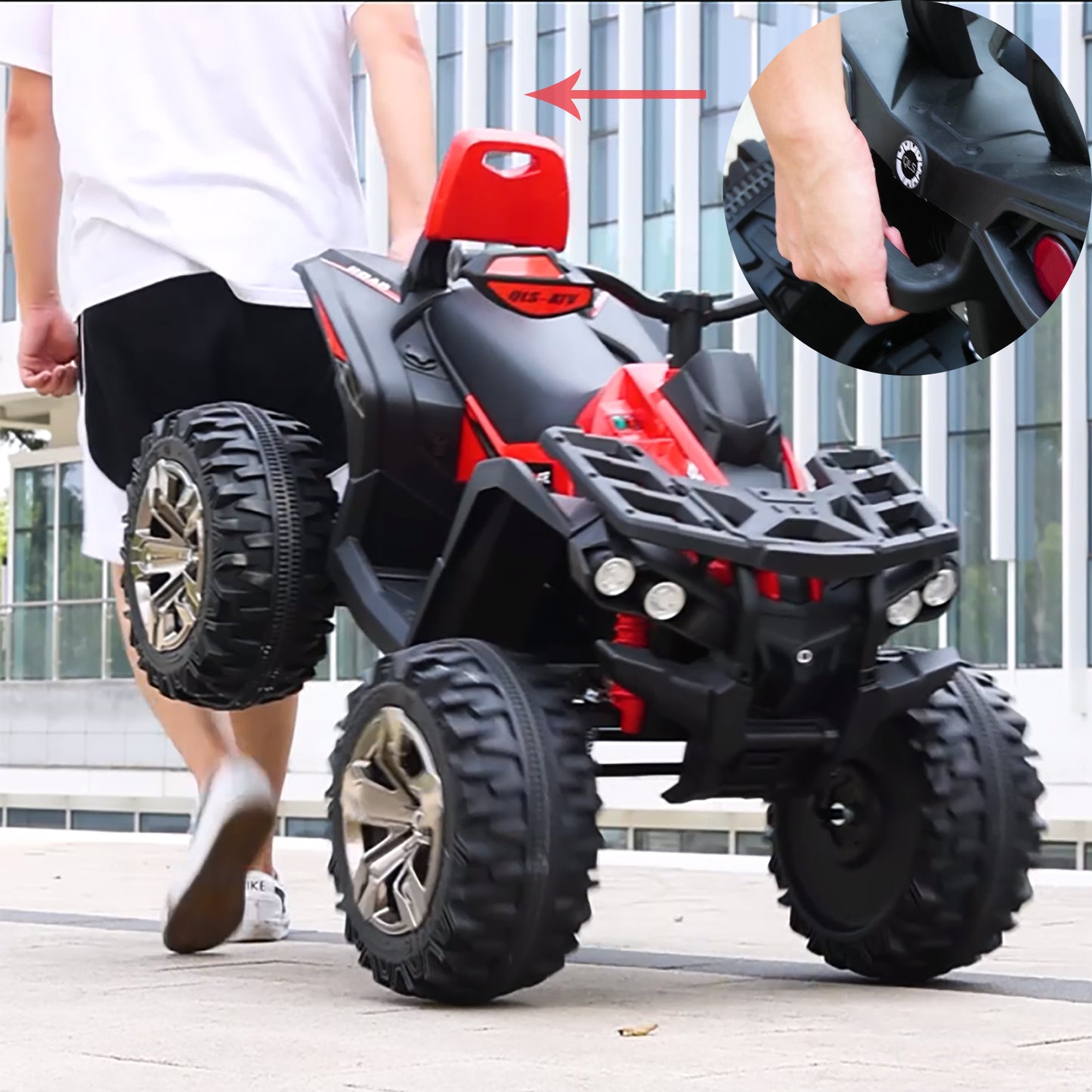 24 Volt Ride on Toys with Remote Control, 800W Kids ATV Four-Wheeler Quad Car, 2 Seater Off-Road Ride on ATV for Big Kids, Red-3288