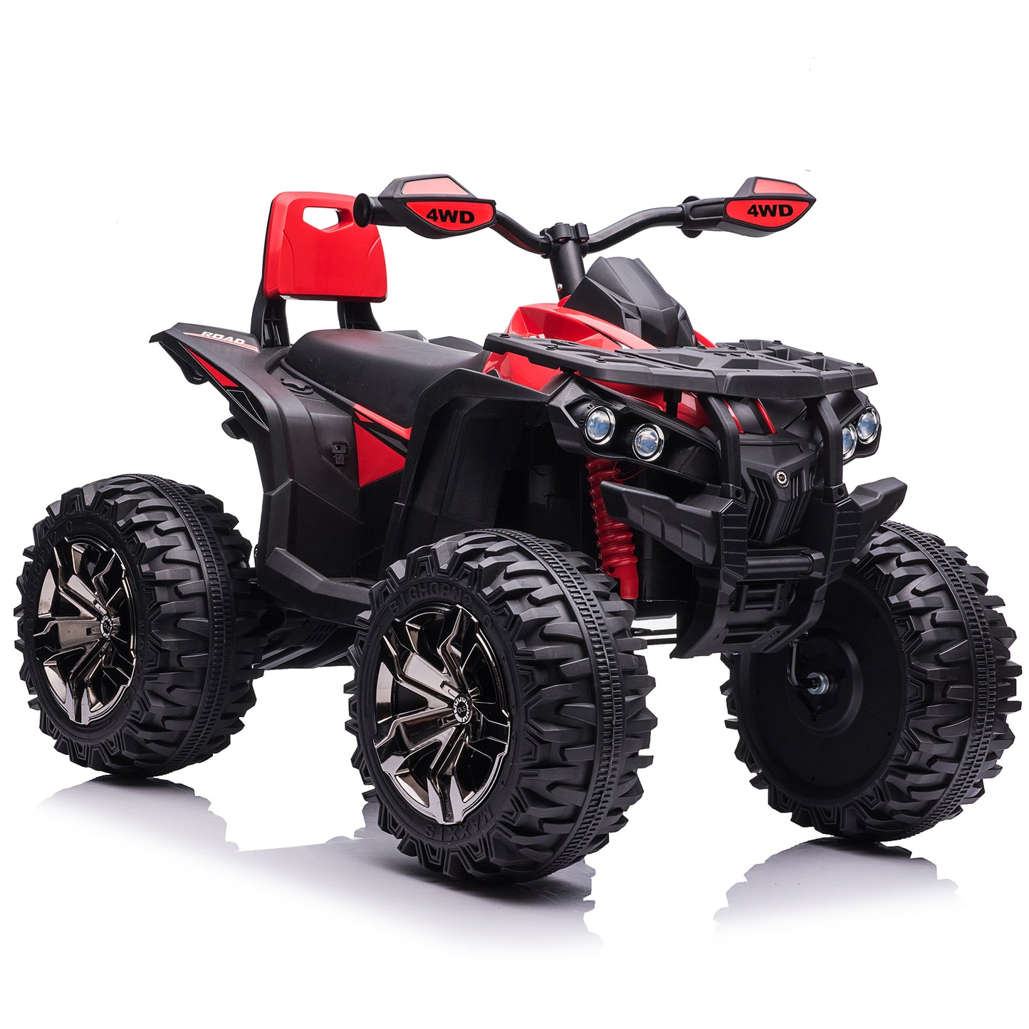 Joyracer 4x4 24V Kids Ride on ATV w/ Remote, 2 Seater 4-Wheeler Quad Electric Car w/ 800W Motor, Powerful Ride on Toys w/ High/Low Speed, Bluetooth/MP3, Horn, Music, LED Light for Big Kids Gift, Red-3288zhu