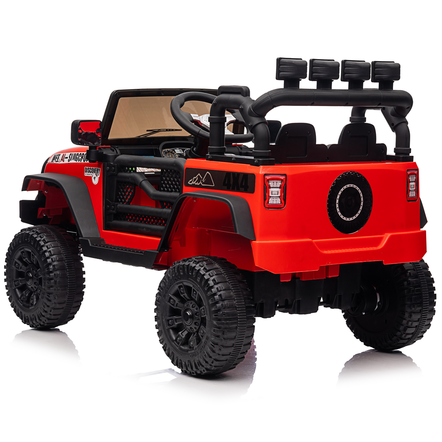 Joyracer 24V Kids Ride on Toys Car with Remote Control, Powered Truck car w/Four-wheel Shock Absorber, Speed Adjustable, LED Lights, Bluetooth Music,Red