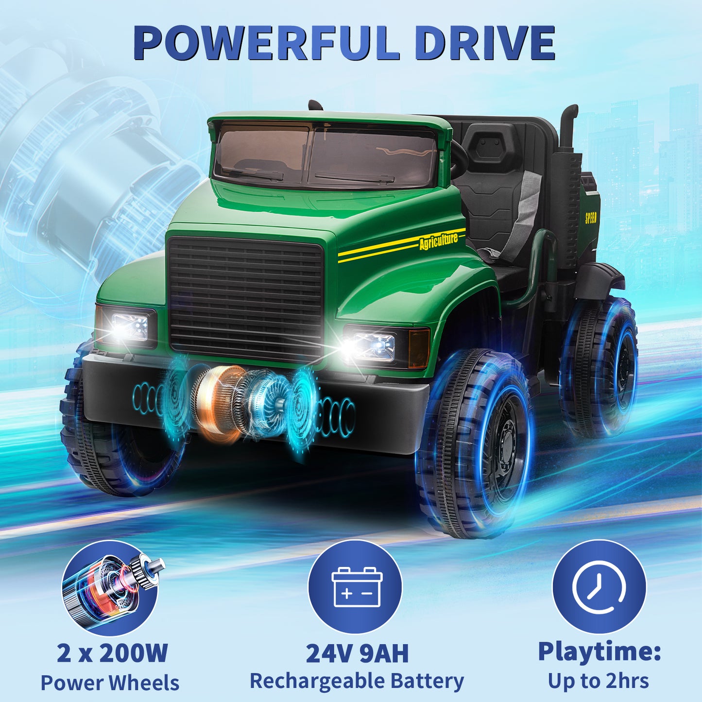 24V Kids Ride on Car Tractor with Remote Control 222
