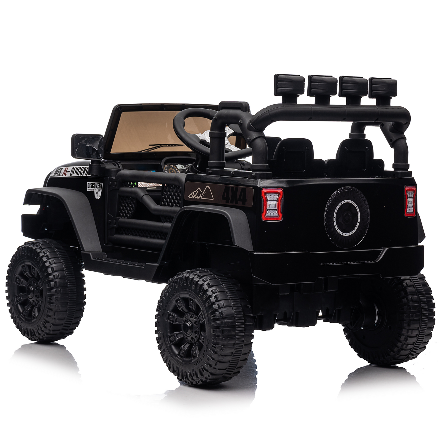 Joyracer 24V Kids Ride on Toys Car with Remote Control, Powered Truck car w/Four-wheel Shock Absorber, Speed Adjustable, LED Lights, Bluetooth Music,Black