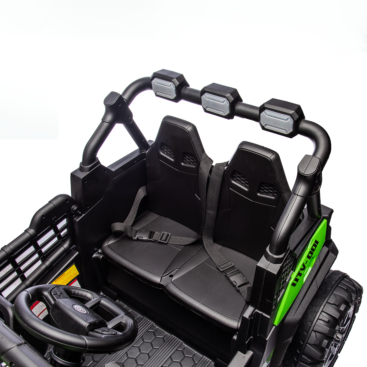 Joyracer 4WD 24 V Ride on Toys UTV with 2 XL Seaters, 4*200W Motor Kid Electric Power Rides with Remote Control, LED Lights, Spring Suspension, 3 Speeds, Bluetooth Music