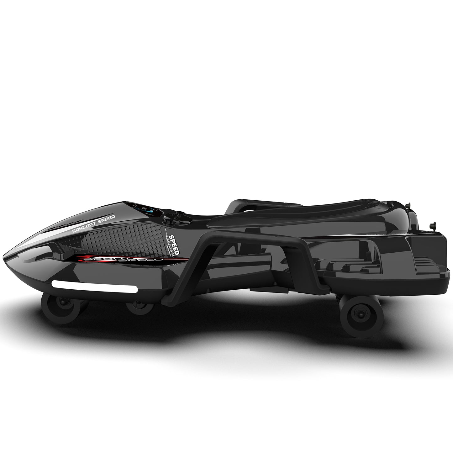 24V Ride on Toys with 200W Hub Motor Up to 7MPH, Battery Powerd Ride on Drift Car, Color Tail Spray, Accelerator Pedal, PU Tires, Gravity Steering, Bluetooth Music for Big Kids Ages 6+, Black