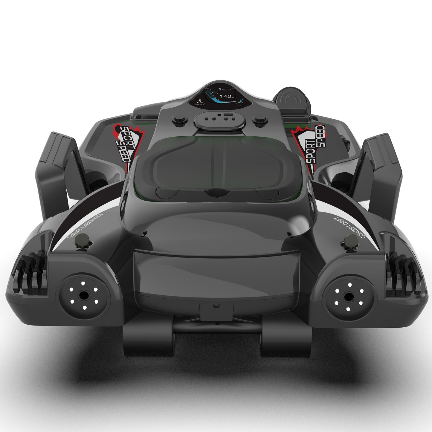 24V Ride on Toys with 200W Hub Motor Up to 7MPH, Battery Powerd Ride on Drift Car, Color Tail Spray, Accelerator Pedal, PU Tires, Gravity Steering, Bluetooth Music for Big Kids Ages 6+, Black