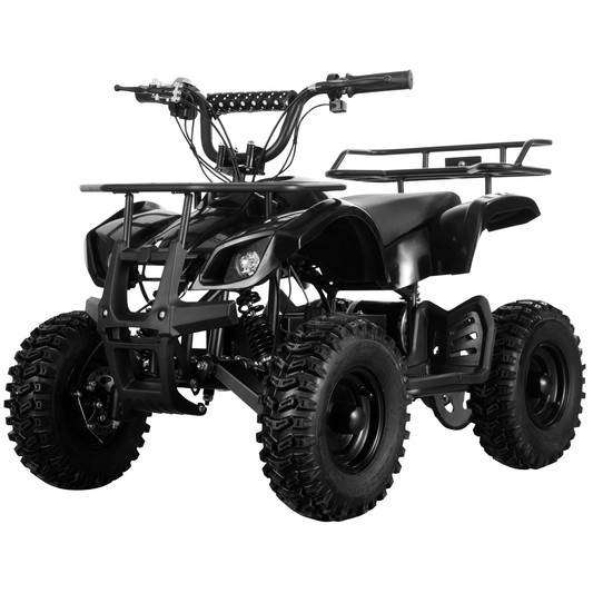 Joyracer 500W Dirt Quad - 36V Powered Ride-on, Electric 4-Wheeler for Kids Teenager, Mini ATV w/ Brush-less Motor, Hydraulic-spring Absorbers, Disc Brakes, 3 Speeds, Up to 16 mph, Black