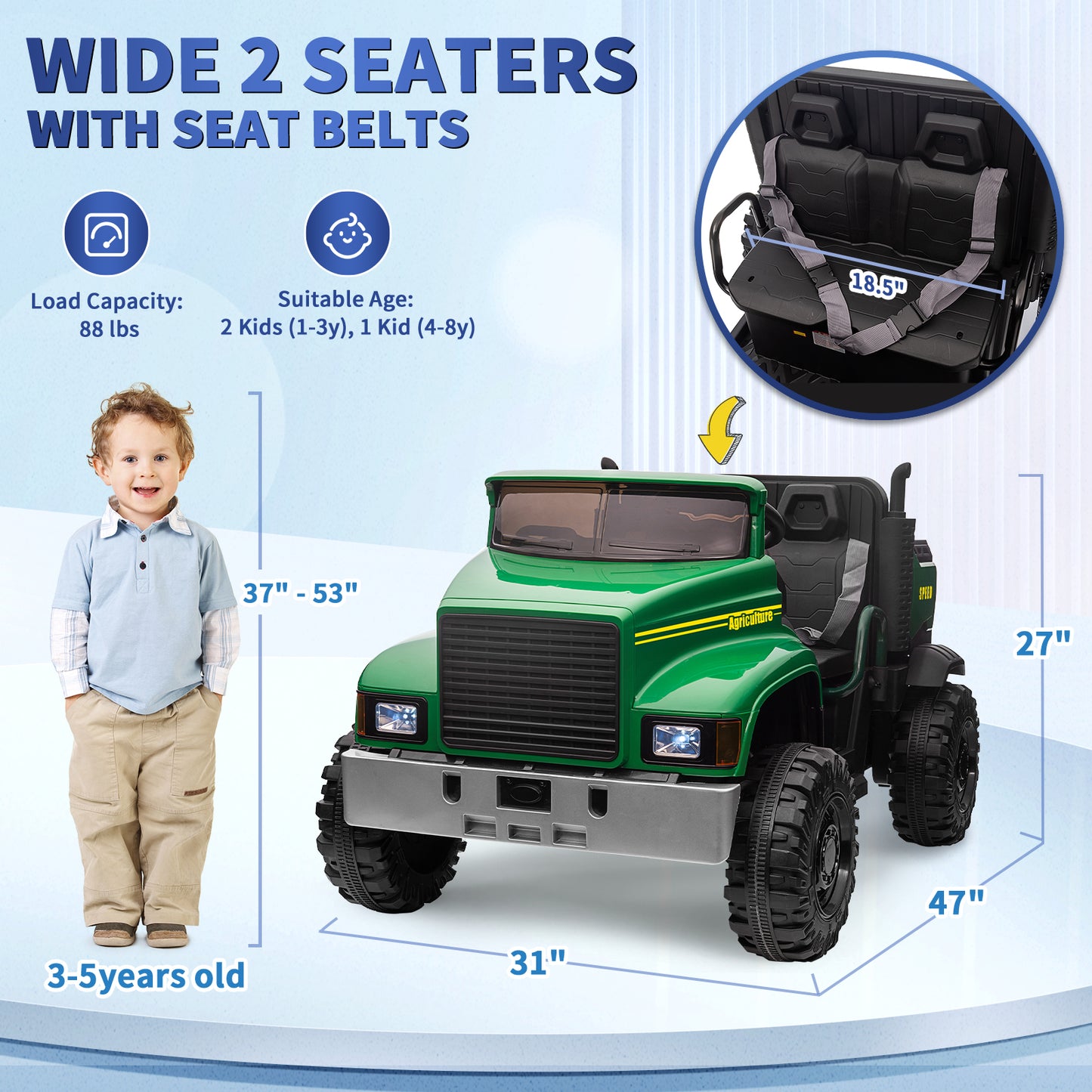 24V Kids Ride on Car Tractor with Remote Control 222