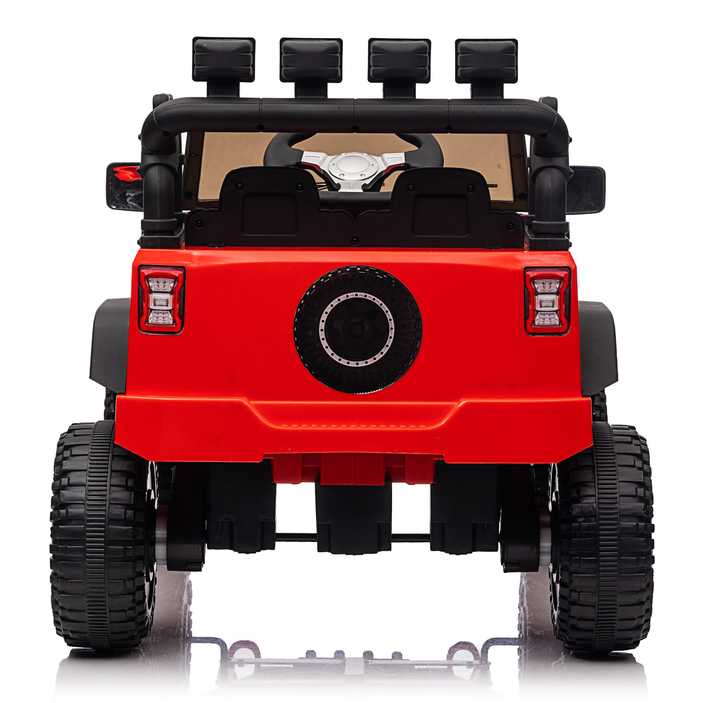 Joyracer 24V Kids Ride on Toys Car with Remote Control, Powered Truck car w/Four-wheel Shock Absorber, Speed Adjustable, LED Lights, Bluetooth Music,Red