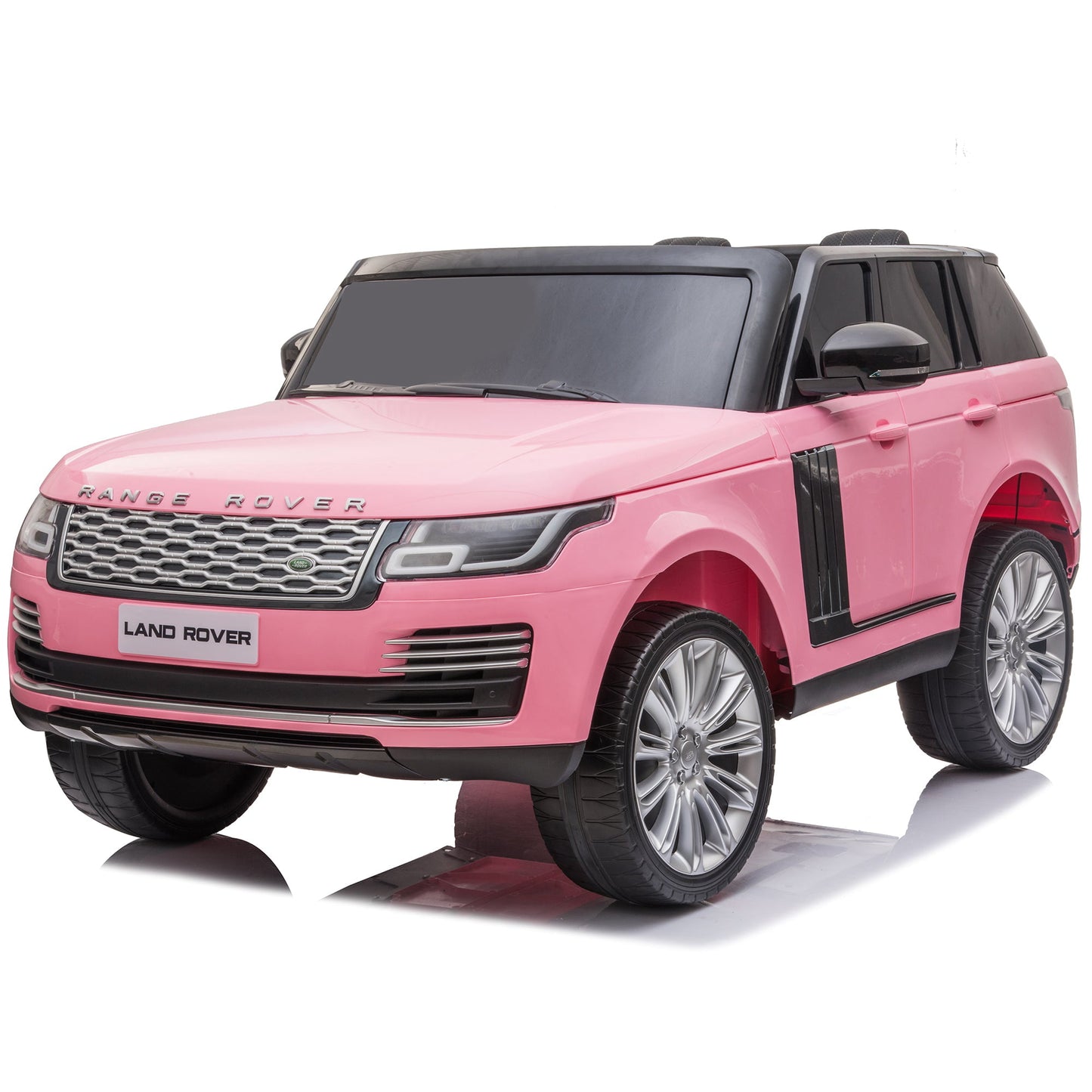 Licensed Land Rover 24V Powered Kids Ride On Car with 2 Seater & Parent Remote Control,2*240W Motor,Foot Pedal, Radio, Bluetooth Music, LED Headlights Pink