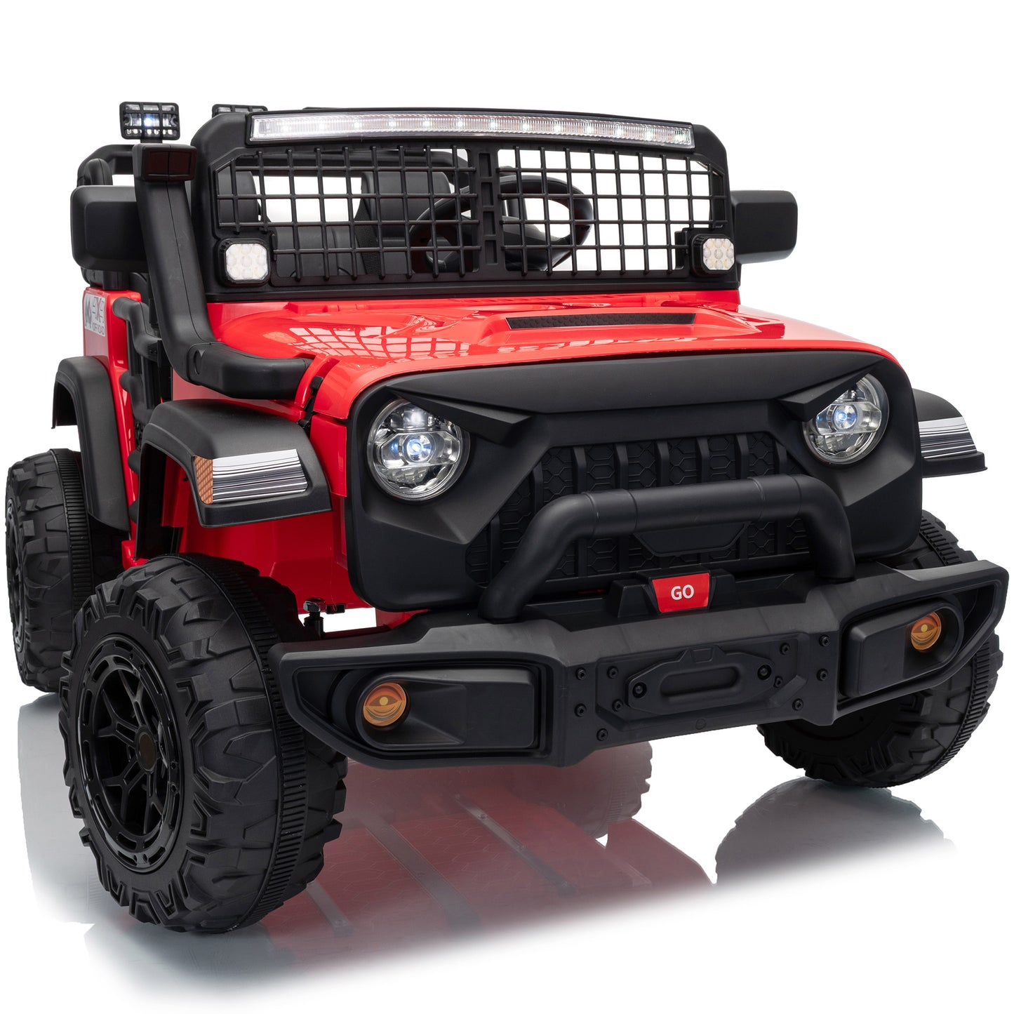 4WD 24 Volt Ride on Toys, Joyracer Electric Truck for Kids, 2 Seater Power Car Wheels with Remote, Bluetooth, LED Lights, Pink