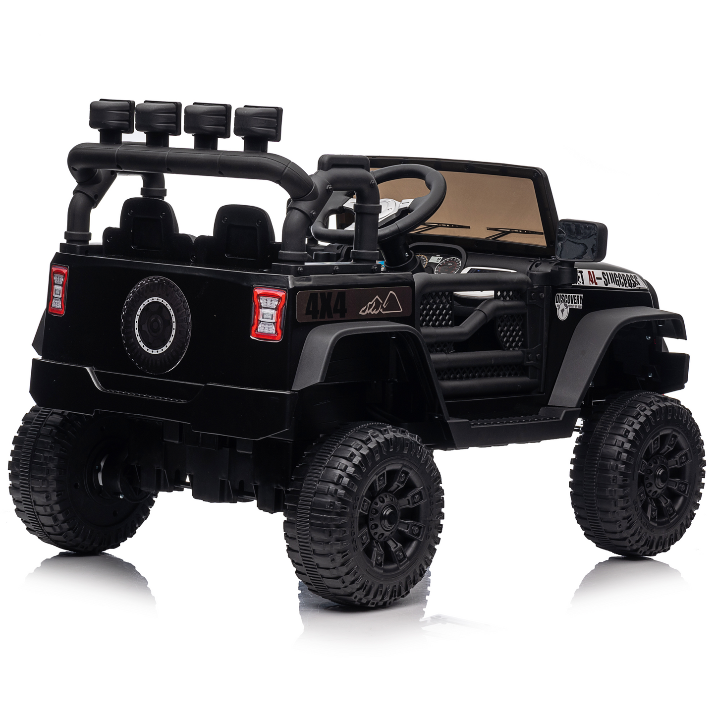 Joyracer 24V Kids Ride on Toys Car with Remote Control, Powered Truck car w/Four-wheel Shock Absorber, Speed Adjustable, LED Lights, Bluetooth Music,Black